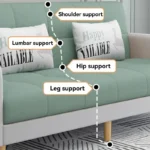 Goldoma Foldable Sofa Bed 3-seat convertible sleeper in modern living room
