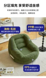 Goldoma corduroy u-shaped sectional sofa in olive green with ottoman, modern minimalist design for living room