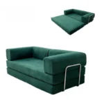 Goldoma velvet sectional sofa in living room - modern L-shaped corduroy couch with soft velvet upholstery and high-resilience sponge filling