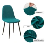 Jacquard Scandinavian Chair Cover Adjustable Round Back Seat Stool Chairs Cover for Dining Room Bar Shell Chairs 1/2/4/6 Pcs - Image 28