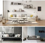 Goldoma Scandinavian Fabric Office Sofa – modern settee with wood frame and eco-friendly fabric for office or living room
