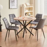 Goldoma velvet dining chairs set of 2/4/6 with metal legs and ergonomic seat for kitchen living room bedroom