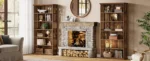 Goldoma 6-Tier Tall Bookshelf 75-Inch with Adjustable Shelves in Brown Finish