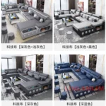 Goldoma U-shaped sectional sofa with built-in Bluetooth speakers and chaise lounge in a modern living room