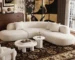 Goldoma Modern Fabric Armless Sofa with Reclining Seat and Cushion Back