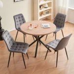 Goldoma velvet dining chairs set of 2/4/6 with metal legs and ergonomic seat for kitchen living room bedroom