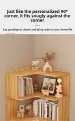 Bookshelf Solid Wood Rotating Multi-layer Corner Storage Cabinet Floor Standing Bookcase Living Room Home Furniture Organization - Image 29