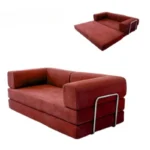 Goldoma velvet sectional sofa in living room - modern L-shaped corduroy couch with soft velvet upholstery and high-resilience sponge filling