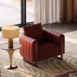 Goldoma Modern Lazy Sofa Bed convertible sofa bed pouf in minimalist living room