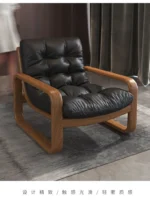 Goldoma Venetian leather sofa - premium leather sofa in a modern vintage style, compact single seat for living room