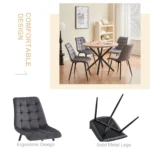 Goldoma velvet dining chairs set of 2/4/6 with metal legs and ergonomic seat for kitchen living room bedroom
