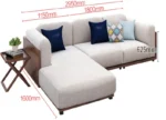 Goldoma Scandinavian Fabric Office Sofa – modern settee with wood frame and eco-friendly fabric for office or living room