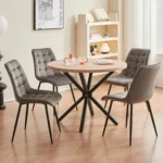 Goldoma velvet dining chairs set of 2/4/6 with metal legs and ergonomic seat for kitchen living room bedroom