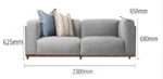 Goldoma Scandinavian Fabric Office Sofa – modern settee with wood frame and eco-friendly fabric for office or living room