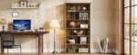 Goldoma 6-Tier Tall Bookshelf 75-Inch with Adjustable Shelves in Brown Finish