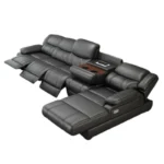 Goldoma L-Shaped Leather Sofa – waterproof genuine cowhide sectional in modern living room