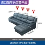 Goldoma L-Shaped Leather Sofa – waterproof genuine cowhide sectional in modern living room