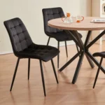 Goldoma velvet dining chairs set of 2/4/6 with metal legs and ergonomic seat for kitchen living room bedroom