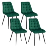 Goldoma velvet dining chairs set of 2/4/6 with metal legs and ergonomic seat for kitchen living room bedroom
