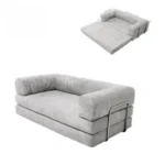 Goldoma velvet sectional sofa in living room - modern L-shaped corduroy couch with soft velvet upholstery and high-resilience sponge filling