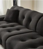 Goldoma Nordic corner sofa in black fabric - modern L-shaped couch for living room