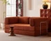 Goldoma Corduroy L-Shaped Sofa - Modern Velvet Sectional for Living Room