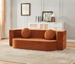 Goldoma modular boneless sofa bed in retro glam style, showing versatile living room couch