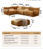 Goldoma modular cream Sherpa sofa vacuum-compressed sectional with high-elastic foam in mid-century style.