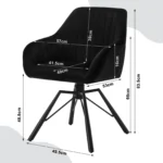 Goldoma velvet swivel dining chairs set of 2 in cream, featuring 360 degree rotation and ergonomic design