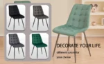 Goldoma velvet dining chairs set of 2/4/6 with metal legs and ergonomic seat for kitchen living room bedroom
