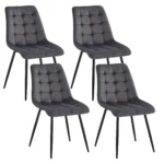 EGOONM Set of 2/4/6 Velvet Dining Chairs Metal Legs Modern Comfortable Chair for Kitchen Bedroom Living Room Home Furniture