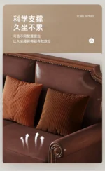 Goldoma foldable leather sofa bed in light luxury abstract pattern, converted to bed mode