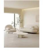 Goldoma semi circle sectional sofa in modern lamb wool fabric for hotel lobby or living room