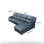 Goldoma L-Shaped Leather Sofa – waterproof genuine cowhide sectional in modern living room