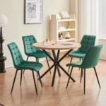 Goldoma velvet dining chairs set of 2/4/6 with metal legs and ergonomic seat for kitchen living room bedroom