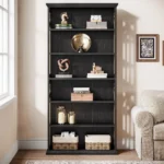 Goldoma 6-Tier Tall Bookshelf 75-Inch with Adjustable Shelves in Brown Finish