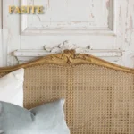 Goldoma French carved wood velvet single sofa in gold fabric with hand-carved details, ideal for living rooms