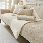Nordic Simple Solid Color Sofa Cushion Four Seasons Pure Cotton Fabric Anti-slip Full Cotton Sitting Pad Modern Sofa Cover Home - Image 2