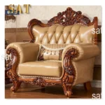 Goldoma genuine leather sofa set in yellow, European luxury living room furniture with modern design
