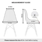 Jacquard Scandinavian Chair Cover Adjustable Round Back Seat Stool Chairs Cover for Dining Room Bar Shell Chairs 1/2/4/6 Pcs - Image 29