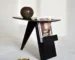 Goldoma Nordic Solid Wood Sofa Side Table – Minimalist Triangle Coffee Table with Magazine Rack