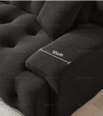 Goldoma Nordic corner sofa in black fabric - modern L-shaped couch for living room