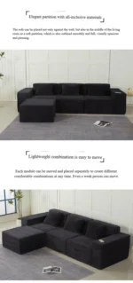 Modern Luxury Living Room Sofa Sectional Set Furniture l Shape 2 3 Seater Corduroy Compression Vacuum Packed Home pink Designer - Image 18