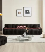 Goldoma Nordic corner sofa in black fabric - modern L-shaped couch for living room