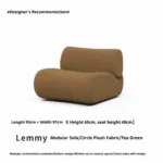 Goldoma modular cream Sherpa sofa vacuum-compressed sectional with high-elastic foam in mid-century style.