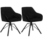 Goldoma velvet swivel dining chairs set of 2 in cream, featuring 360 degree rotation and ergonomic design