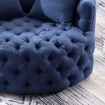 Goldoma Nordic Round Accent Sofa - round accent sofa in a cozy living room