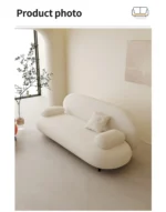 Goldoma semi circle sectional sofa in modern lamb wool fabric for hotel lobby or living room