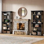Goldoma 6-Tier Tall Bookshelf 75-Inch with Adjustable Shelves in Brown Finish