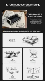 Goldoma modern S-shape PU leather modular sectional sofa set in an office lobby